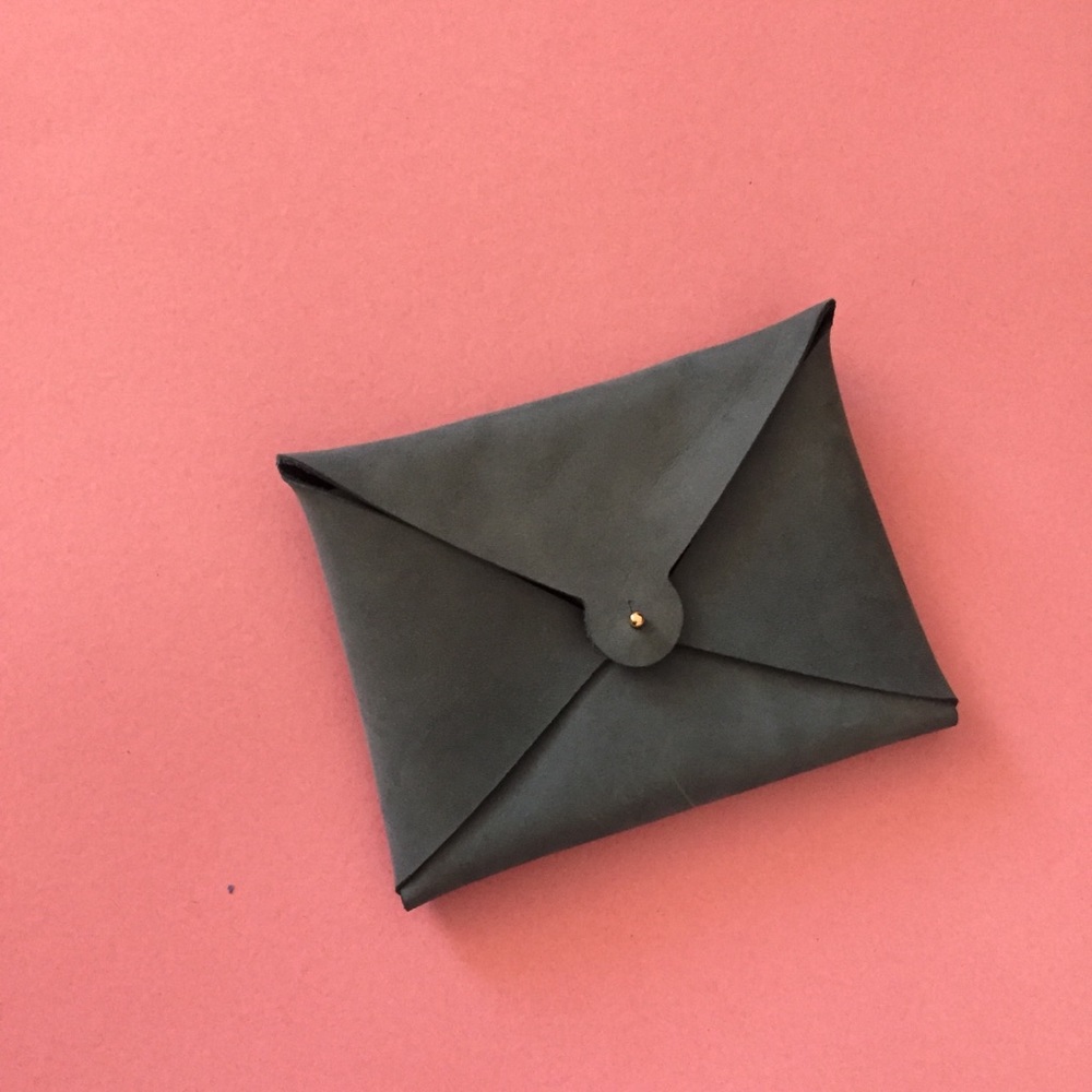 handmade suede clutch - Picture 2 of 3